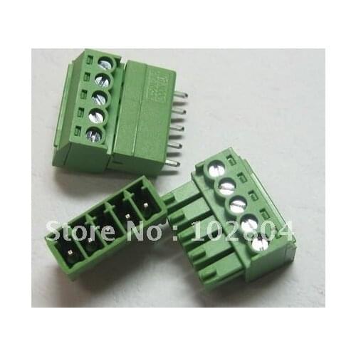 60 pcs 5pin/way Pitch 3.81mm Screw Terminal Block Connector Green Color T Type with pin