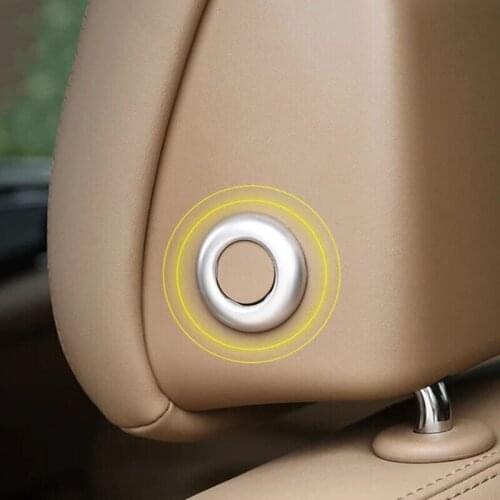 ABS Matte/Carbon Fibre For Chevrolet Equinox 2017 2018 Car Seat Neck Pillow Button Cover Trim Car styling accessories 2pcs