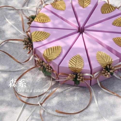 5 Styles Creative triangle-shape Cake Wedding Candy Paper Boxes,10 Piece/Set Birthday Party Decorations For Kids Favor Gift bag