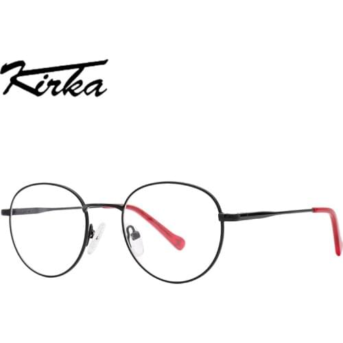 Kirka Child Metal Glasses Frame Round Glasses Frame Full Rim Brand Design Classic Frame for Kids Prescription Eyewear Frame