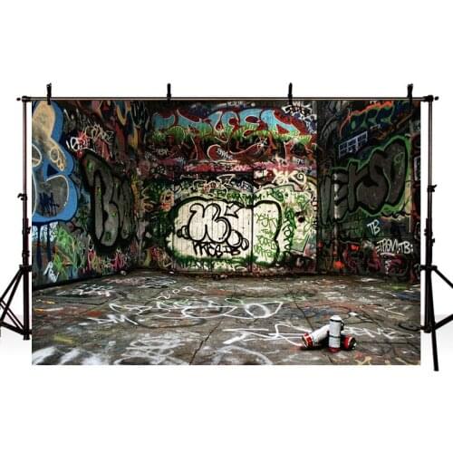 DAWNKNOW Brick Wall Vinyl Photography Background For Hip Hop Graffiti Wall Shoot Backdrop For Street Dance Photo Studio lv1204