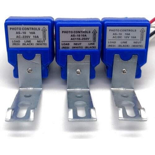 Automatic Auto On Off Photocell Street Light Switch DC AC 220V/110V/24V/12V 50-60Hz 10A Photo Control Photoswitch Sensor Switch