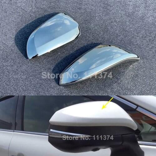 Chrome Car Rearview Side Mirror Protect Decor Cover Strip Trim For Toyota Harrier 2014 2016 2017 2018 Car Decoration Accessories