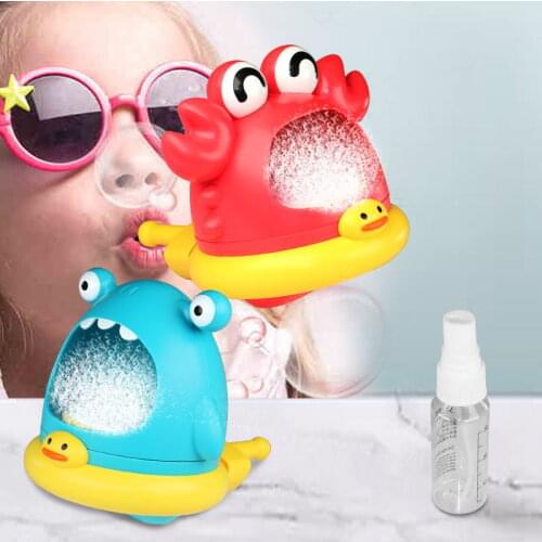 Baby Bath Toys New Cute Crab Shark Bubble Machine Maker Toy Gift Set Bathtub Soap Bubble Maker Baby Bathroom Shower Bathing Toy