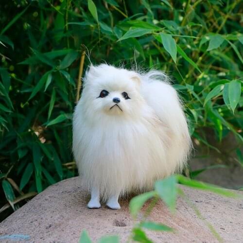 Simulated Cute Pomeranian Dog Photography Props Desktop Car Home Decor Toy Gift