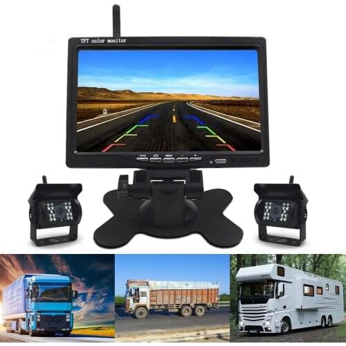7 inch Car Bus RV Rear View Monitor Reverse Cameras Unique with 2 Night Vision Wireless Parts Portable Car Ornaments