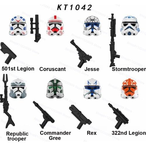 8pcs/set 501st legion Jesse Clone Stormtroopers Assemble Building Blocks Bricks Star Model Figures Wars Toy Children Gift KT1042