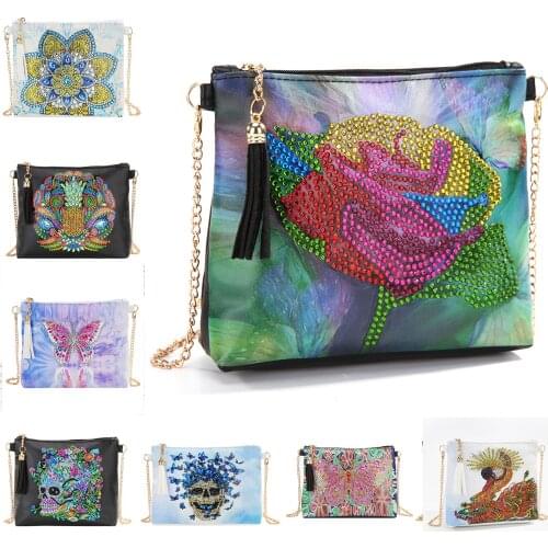 Disney DIY Diamond Painting Leather Special Shaped Cross Body Bags Chain Clutch Cross Stitch Wallet Christmas Gifts for Girls