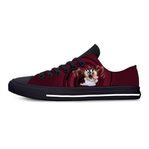 Tasmanian Devil Mania Cartoon Taz Fashion Funny Casual Cloth Shoes Low Top Lightweight Breathable 3D Print Men Women Sneakers