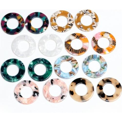 Leopard Print,Tortoise Shell Earring Charm,Acetate Acrylic Beads,Circle Shaped,Boho,Earring Parts,Ohrringe finding,30mm-ACE102