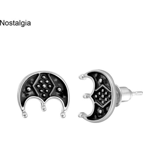 Nostalgia Crescent Moon Earrings Slavic Lunula Lunitsa Wicca Amulet Jewelry