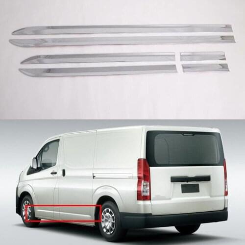 New Car-styling For TOYOTA Hiace 2019 Car Side Body Decoration Trim Exterior Auto Molding Accessories 6pcs/set