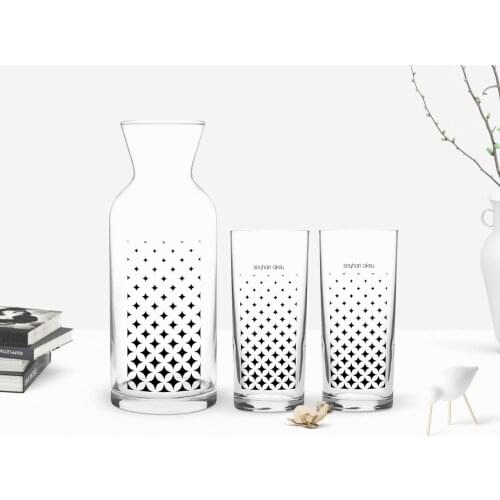 Personalized Colorful Printed Is Dual Arrack Cup and Carafe Gift Seti-115