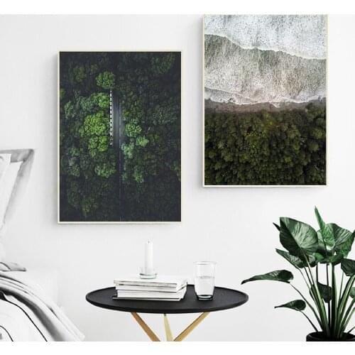 Forest Landscape Aerial Photography Canvas Poster Northwest Pacific Scenery Nature Wall Art Picture Nordic Style Painting Decor