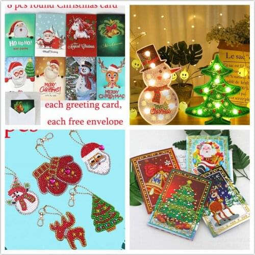 Christmas gift christmas tree decoration gift 5d diamond painting Christmas Keychain / Greeting Card diamond embroidery full set