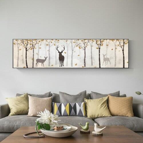 Nordic Style Forest Canvas Painting Poster Deer Wall Pictur For Living Room Abstract Posters And Prints Wall Decor
