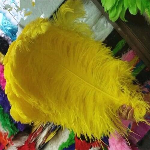 50 pcs Big pole ostrich feather yellow ostrich plumage 50-55 cm/20-22 inches high quality plume ostrich free shipping
