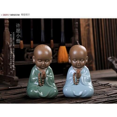 TOP GOOD ART WORK # OFFICE home Zen Buddhism Little Monk CHINA ROYAL Ge Yao RU YAO ware porcelain pottery ART