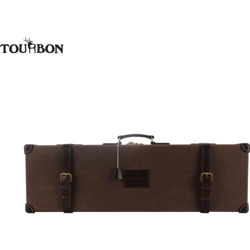 Tourbon Hunting Gun Case Hard Shotgun Storage Universal Canvas Wax Waterproof Rifle Carrier with Lock Shooting Gun Accessories