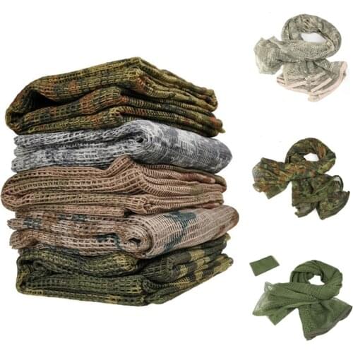 Military Camouflage Tactical Mesh Scarf Sniper Face Scarf Training Camping Hunting Multi Purpose Hiking Scarf equipment