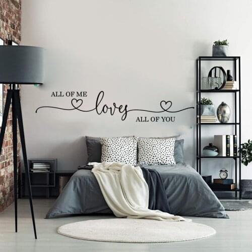 All of me loves All of You Wedding Wall Sticker Bedroom Living Room marriage wedding Love Quote Wall Decal Vinyl Decor L1131