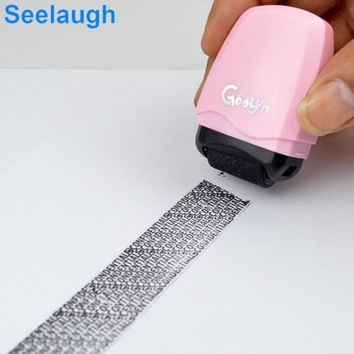Guard Your ID Confidentiality Confidential Seal Office File Stamp Tool Roller Self Inking Stock Stamp Seal Theft Protection Code