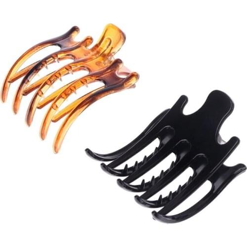 Women Lady Girls Simple Non Slip Grip Large Claw 5 Claws Hair Clip Clamp Black