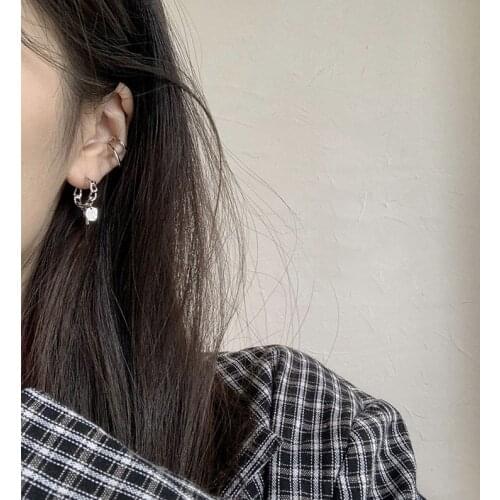 Stud Earrings Disc Circle Cross For Women Simple Korean Fashion Hip-hop Design Female Charm Girlfriend Birthday Jewelry BOYULIGE
