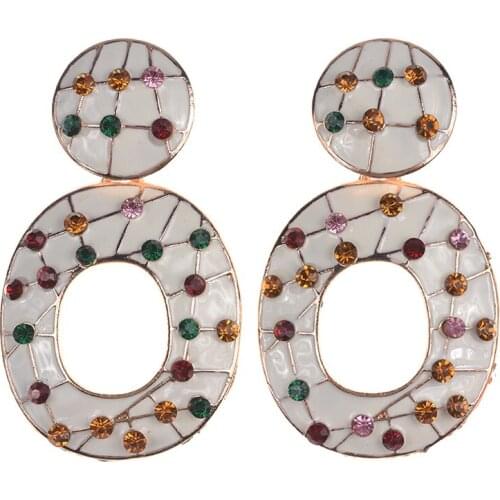 JERPVTE Big Brand Drop Dangle Earrings For Women Elegant Enamel Alloy Fashion Pendant Earring Charm Trendy Jewelry