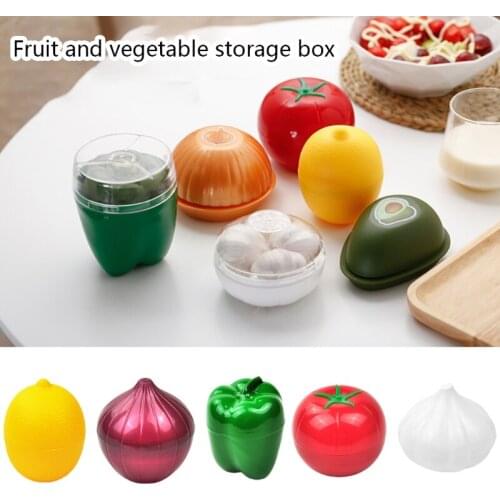 1 Pc Kitchen Food Crisper Vegetable Container Onion Garlic Tomato Lemon Green Pepper Refrigerator Fresh Storage Box 5 Styles