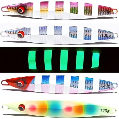 1pc Japan 40g/60g/80g/100g/120g/150g Luminous silver with 3D eyes with sold rings lead fish lead jig knife jig super