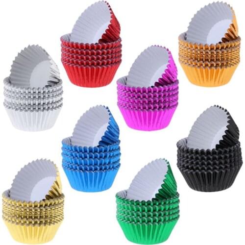 100pcs Paper Cupcake Cup Aluminium Foil Muffin Baking Cups Liners Cupcakes Case For Kitchen