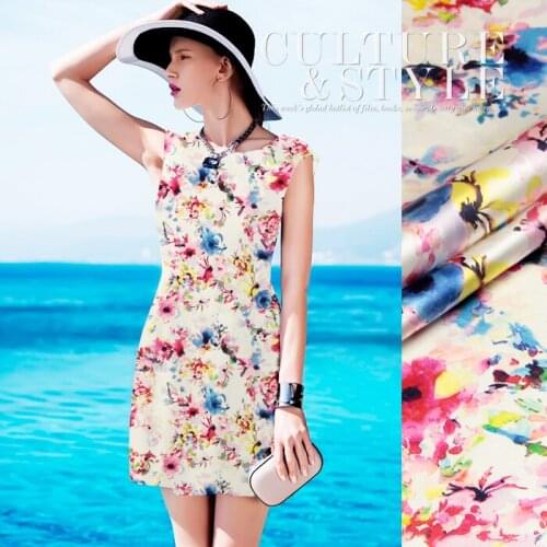 118 cm wide print silk fabric 19 mm soft stretch silk satin fabric satin shirt dress spandex fabric wholesale silk cloth