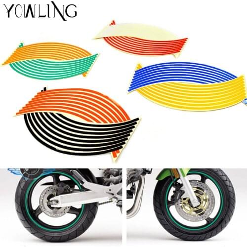 16 Strips New! Strips Wheel Stickers And Decals 14" 17" 18" Rim Tape Bike Universal Motorcycle WHEEL Sticker