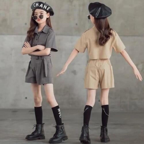 2Pcs/set Summer Baby Girl Clothes Suit Solid Color T Shirt Shorts Girls Outfits Casual Formal Girl Clothing Set 4 5 6 8 12 14