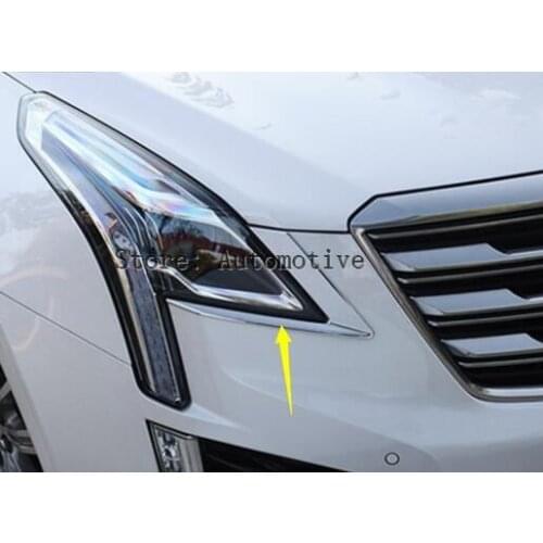 For Cadillac XT5 2016 ABS Front Headlight Head Light Lamp Eyelid Exterior Trim 2 PCS / set High Quality ! Accessories
