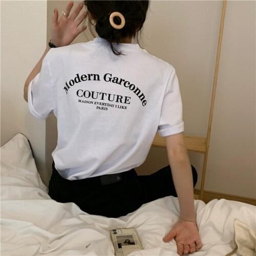 2021 Summer Women Tshirt Harajuku Modern Garconne Print T shirt Funny Female T-shirt Leisure Fashion Aesthetic Tshirt