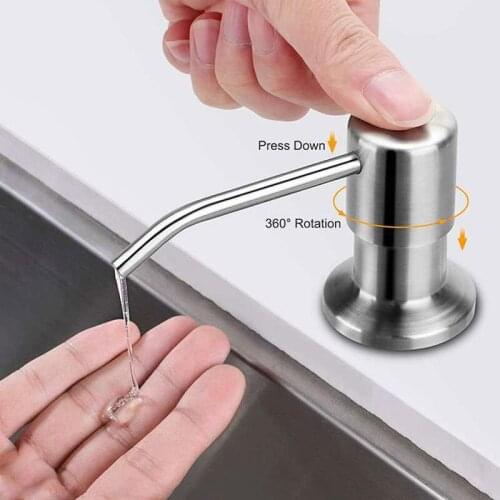 304 Stainless Steel Sink kitchen soap dispenser Tap Bathroom Faucet Extension Tube Press Pump Head Home Hardware Pendant