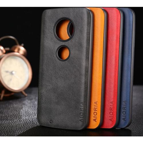 Case for Moto G7 G6 Plus coque Luxury Vintage leather Skin silicone cover for Motorola Moto G6 G7 Plus case funda capa