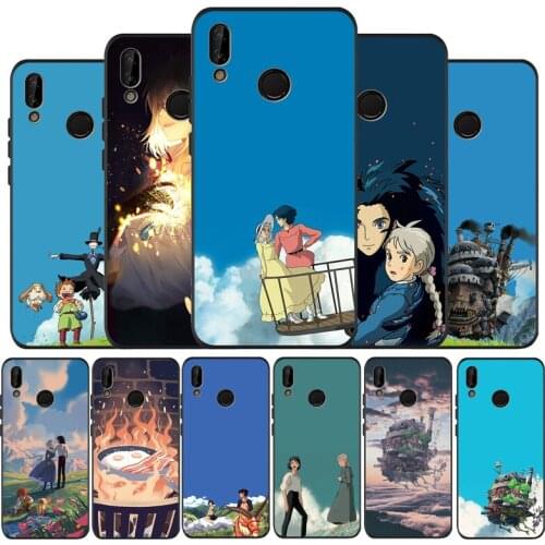 Howls Howls Moving black Silicone soft Case For Huawei P40 P30 P20 P10 P9 Lite Pro 2019 P smart Y6 Y9 2018 Back cover Shell