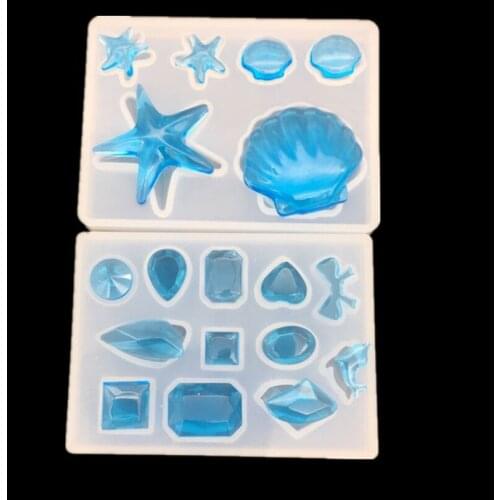 DIY Silicone Crystal Epoxy Shell Starfish Mold Ocean Pendant Ashtray Epoxy Material Package mould