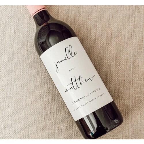 Custom Text Engagement Wine Label, Personalize Text Wedding Wine Bottle Label, Gift for Couple, Wine Bottle Stickers