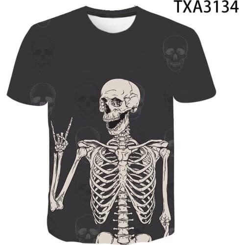 2020 New Grunge Streetwear Men Women Children T shirt Harajuku Fashion 3D Print T-Shirt Skull Gothic Summer Tops Tee Clothes