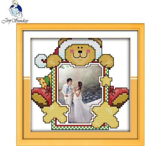 Joy Sunday Christmas photo frame diy handmade crafts embroidery figure design home decoration painting needlework