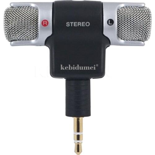 Kebidumei New Universal Mini Digital Microphone Stereo Mic 3.5mm Interface Mini Jack Microphone for Recorder PC Laptop