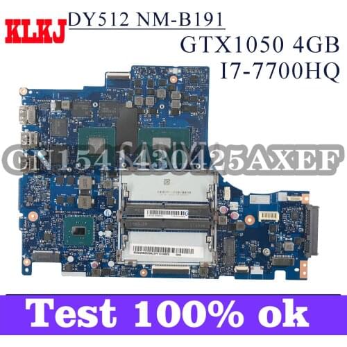 KLKJ DY512 NM-B191 Laptop Motherboard For Lenovo Y520-15IKBN R720-15 Original Mainboard HM175 I7-7700HQ GTX1050-4GB