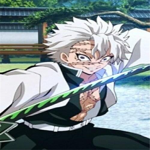 Cosplay Anime Kimetsu no Yaiba Sword Prop Demon Slayer Shinazugawa Sanemi Sword 1:1 Ninja Knife PU 104cm Weapon Halloween Gift