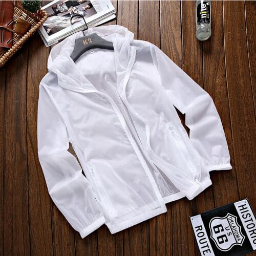 Summer Men Jacket Ultrathin Breathable Outdoor Sports Windproof Sunprotection UV Fast Dry Hooded Thin Coats Couple