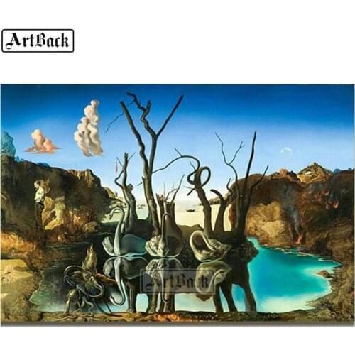 ARTBACK landscape full square / round diamond painting abstract tree scenery diy 5d diamond art mosaic embroidery crafts sticker