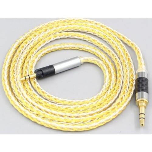 LN007281 8 Core Silver Gold Plated Braided Earphone Cable For Ultrasone Signature DJ & Performance 820 840 860 880 Headphone